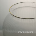 مضلع زجاج الزجاج المزهرية الحديثة حافة الذهب
